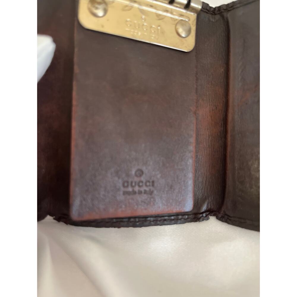 GUCCI PROJECT PIECE Guccissima Leather Key Case Brown - Picture 5 of 10